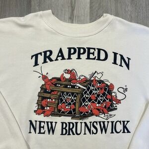 VTG 90s Trapped In New Brunswick Lobster Fishing Size XL New Jersey‎ Sweatshirt